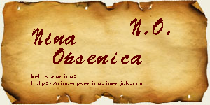 Nina Opsenica vizit kartica